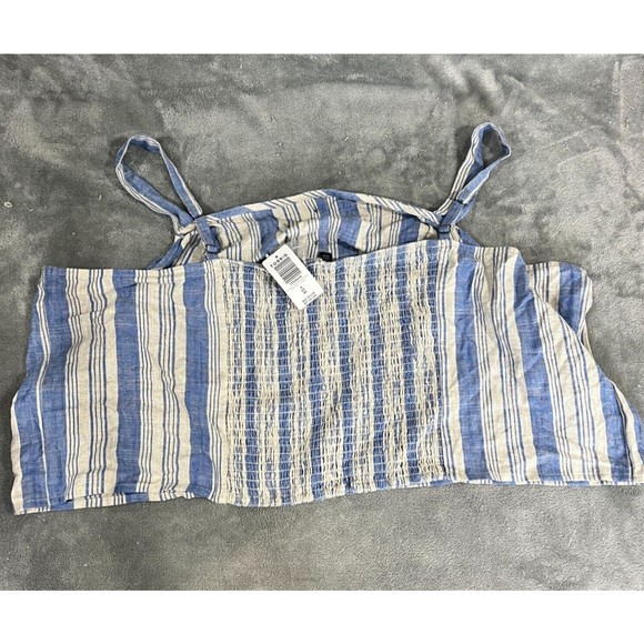 Torrid Linen Blend Blue Button Crop Tank Skirt Set Elastic Waist Smoked Sz 5X/6X - Picture 4 of 15